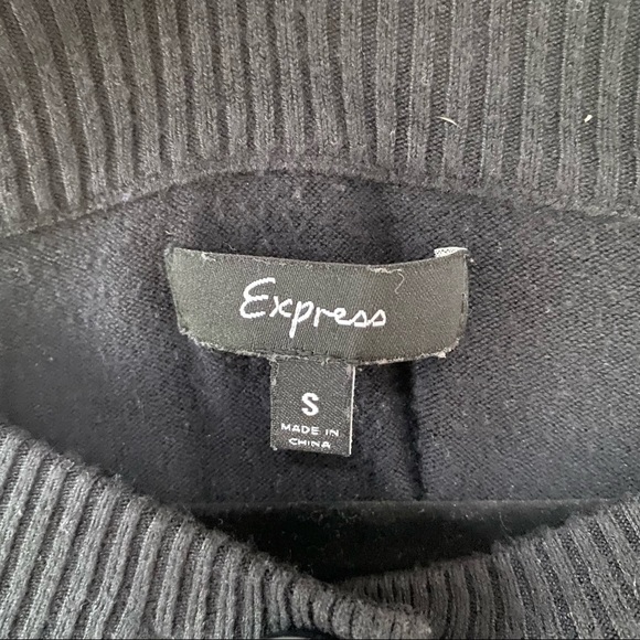 Express Black Cropped Cardigan Three quarters sleeve, button top - Picture 6 of 7